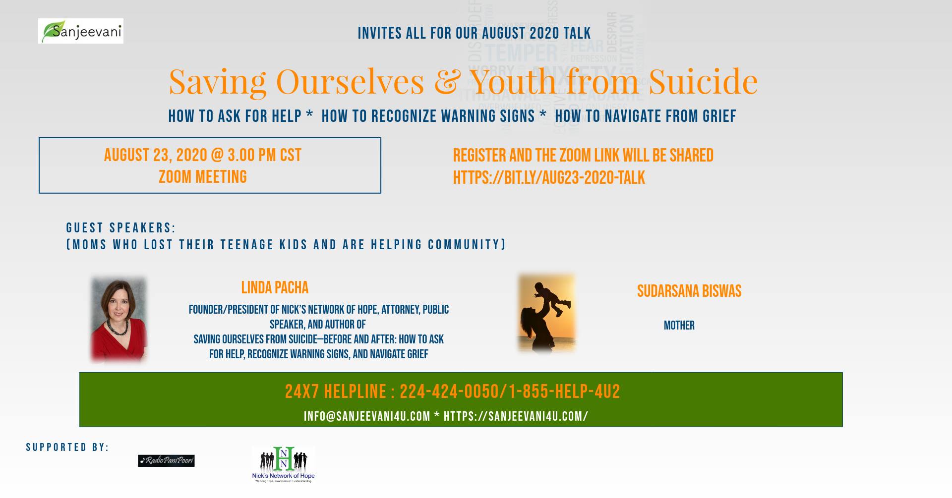 Sign up information for Suicide Prevention Seminar